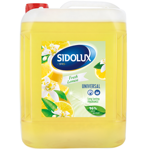 Sidolux Soda Power universal čistič 5l Svěží citrón/žlutý